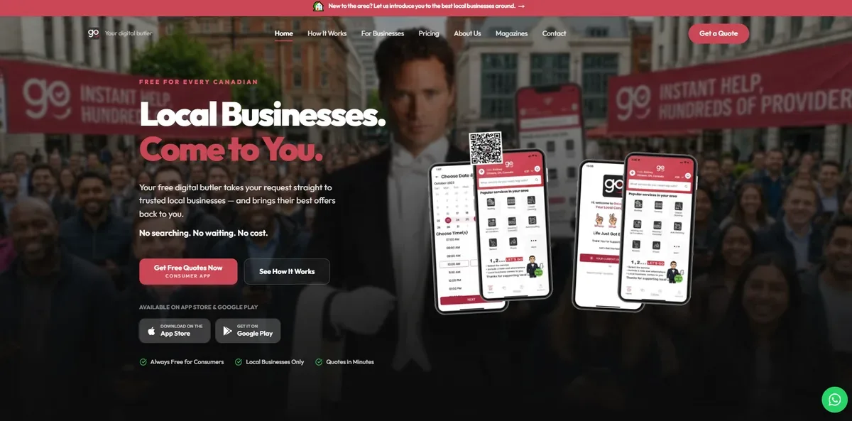 GoLocalQuote website