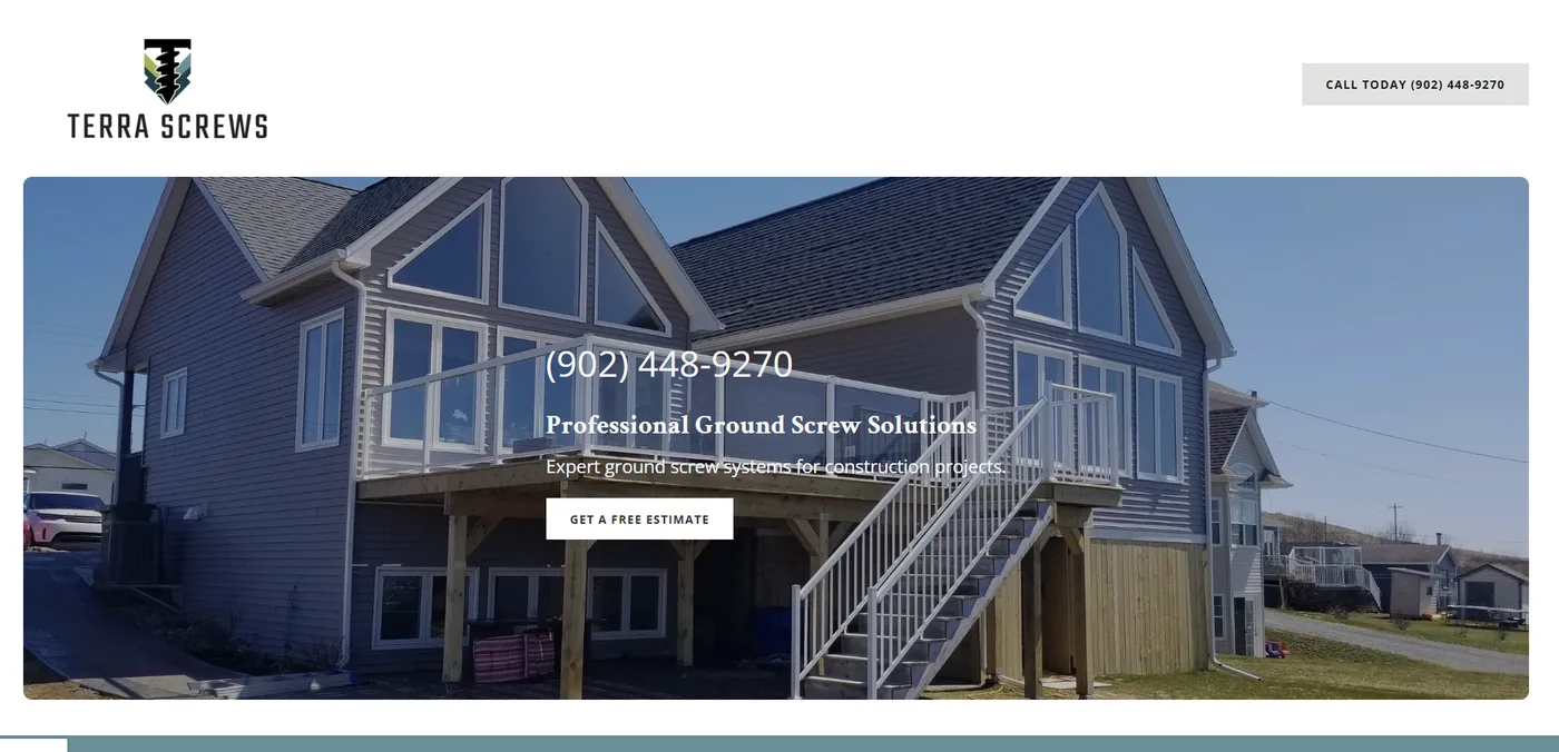 Terra Screws website before the rebuild