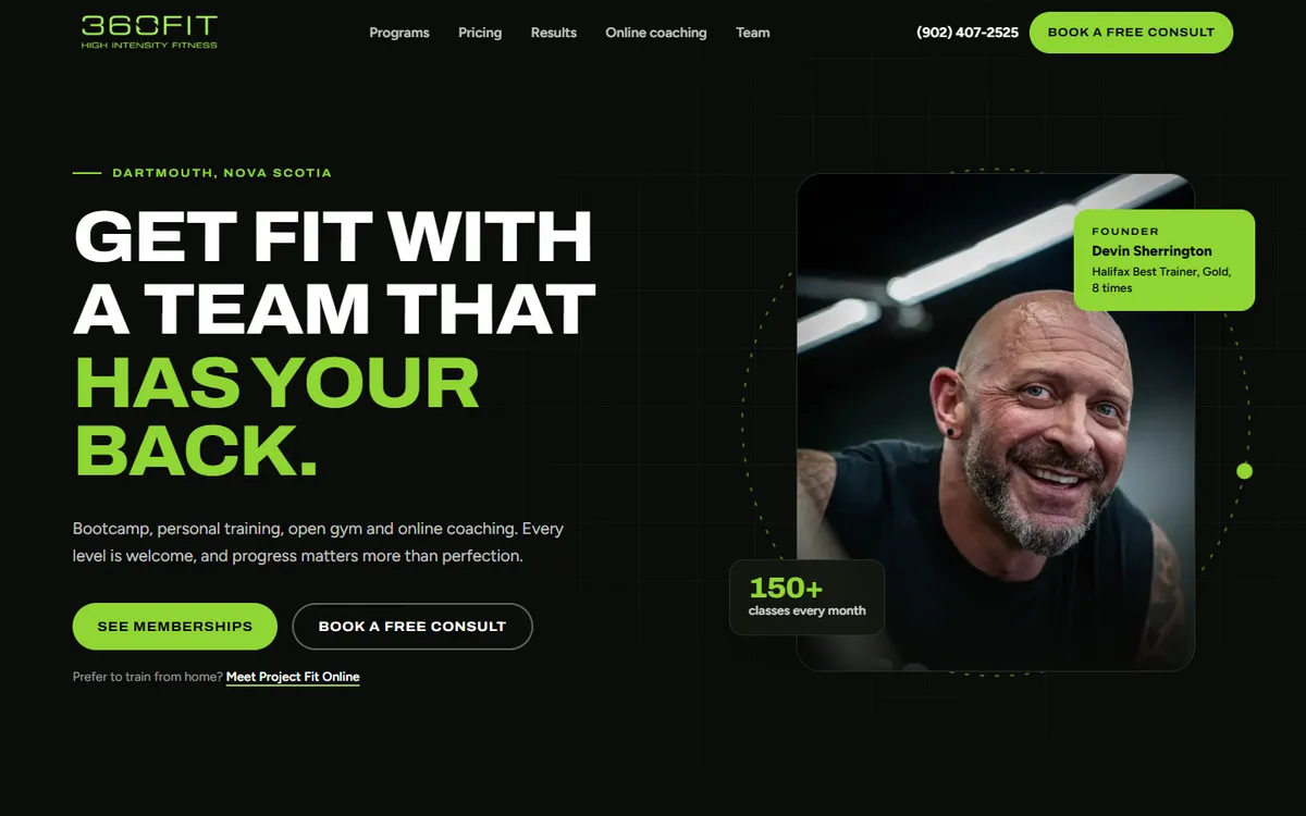 Concept redesign homepage for 360fit