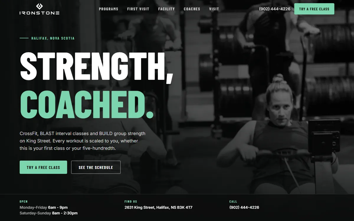 Concept redesign homepage for Ironstone Strength & Conditioning