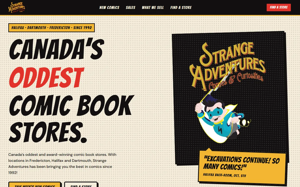 Concept redesign homepage for Strange Adventures