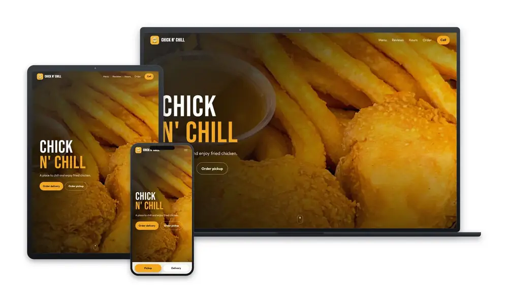 Chick N Chill website design, built by Huddy Digital