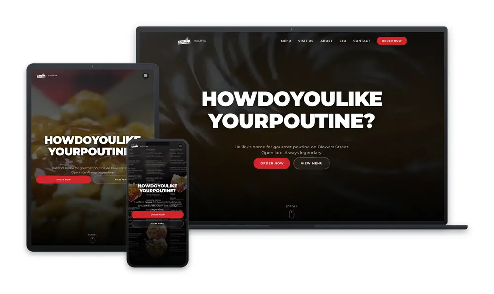 Smoke's Poutinerie website design, built by Huddy Digital
