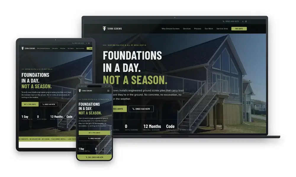 Terra Screws website design, built by Huddy Digital