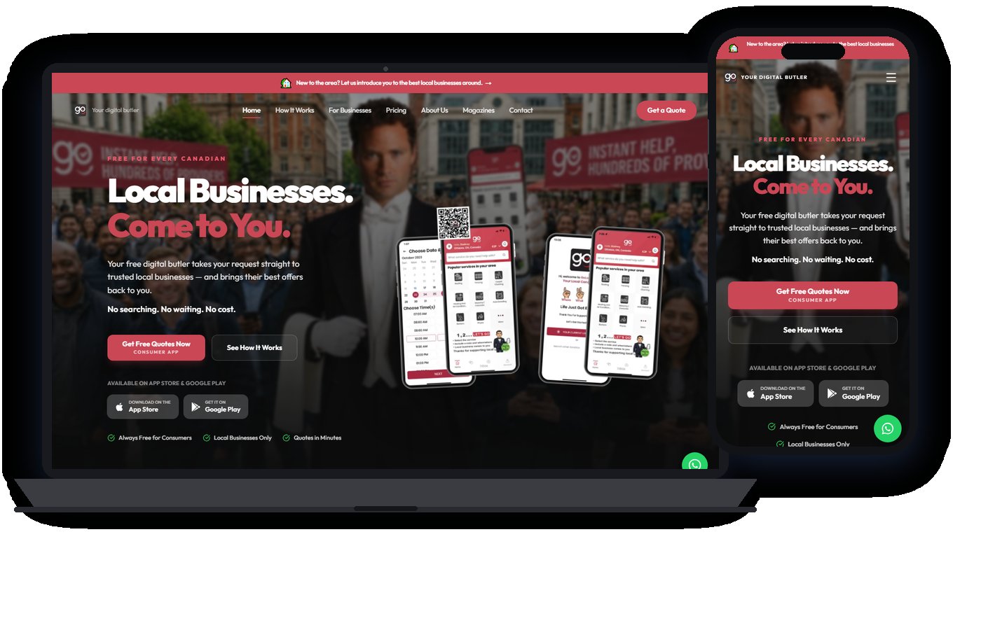 GoLocalQuote website preview