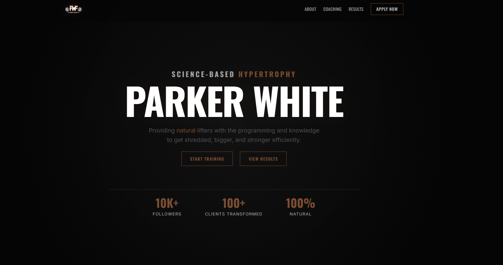 PWF Training website screenshot